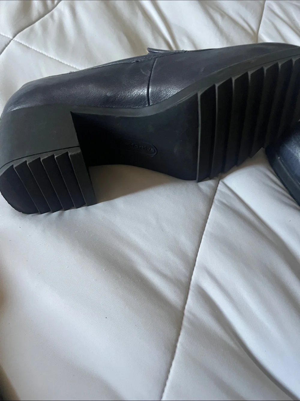 Comfortiva Navy Leather Slip-On Loafers